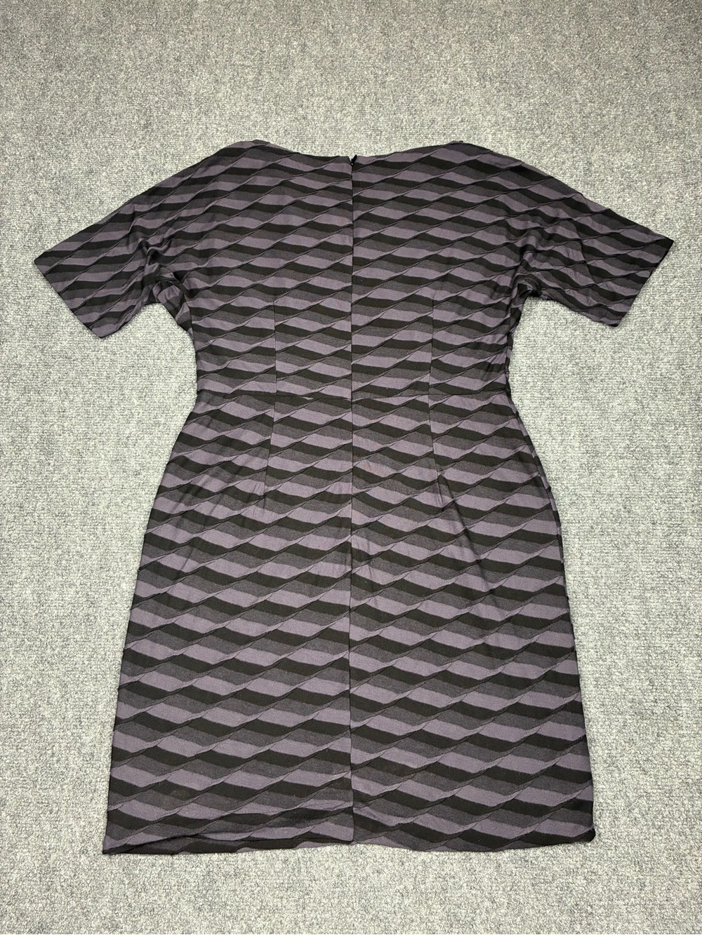 Evan Picone Purple, Gray, and Black Geometric Dress